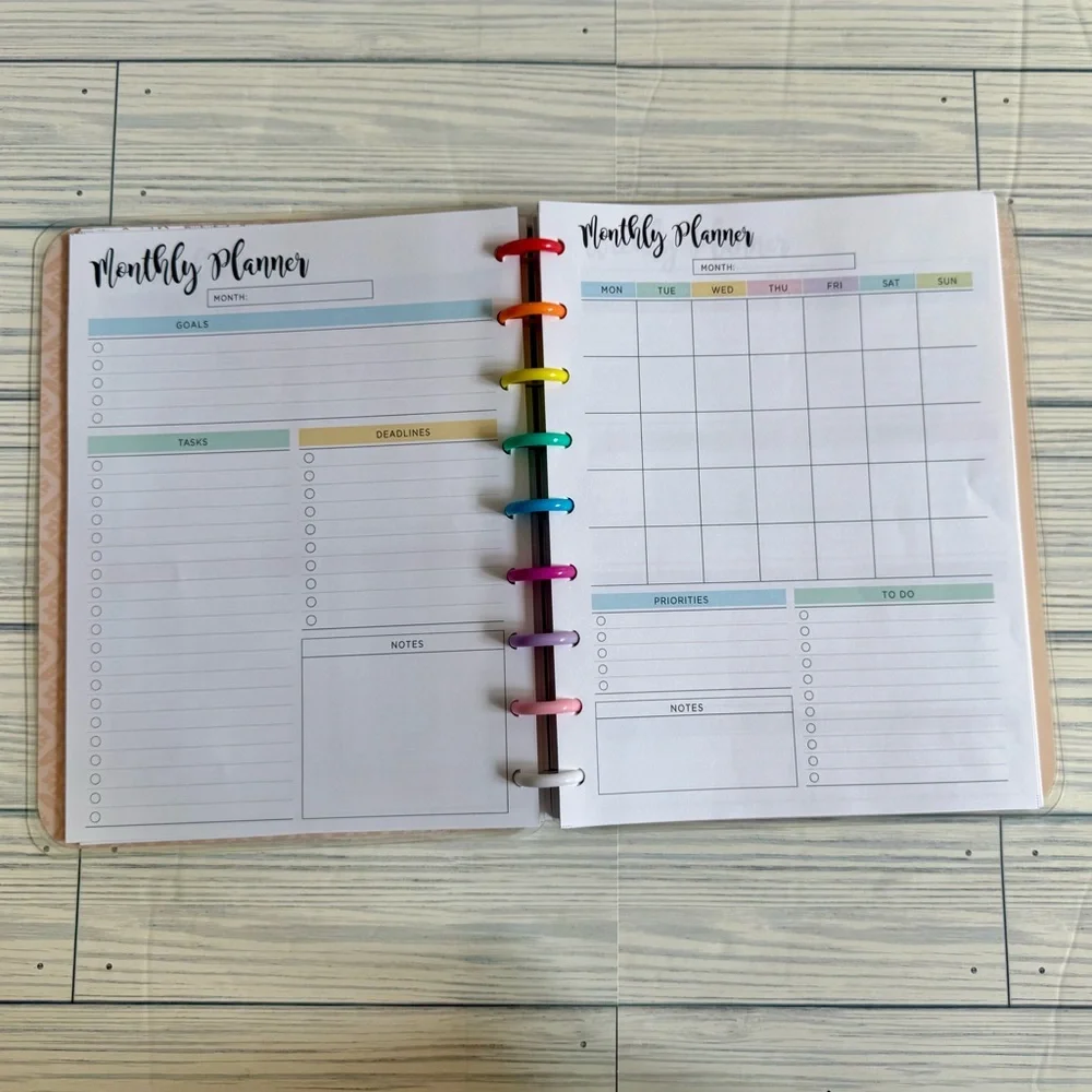 Happy planner classic size 12 months undated floral rose gold